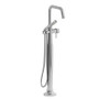 Riobel Momenti 2-Way Type T (Thermostatic) Coaxial Square Floor-Mount Tub Filler with Hand Shower Chrome