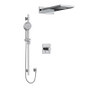 Riobel Pallace Type T/P 1/2" Coaxial 3-Way System with Hand Shower Rail and Rain and Square Cascade Shower Head Chrome