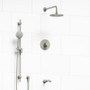 Riobel Pallace Type T/P 1/2" Coaxial 3-Way System with Hand Shower Rail, Shower Head and Spout Brushed Nickel