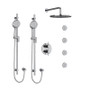 Riobel Pallace Type T/P 3/4" Double Coaxial System with 2 Hand Shower Rails, 4 Body Jets and Shower Head Chrome