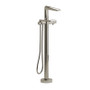 Riobel Parabola 2-Way Type T (Thermostatic) Coaxial Floor-Mount Tub Filler with Hand Shower Polished Nickel
