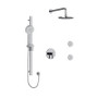 Riobel Paradox Type T/P 1/2" Coaxial 3-Way System, Hand Shower Rail, Elbow Supply, Shower Head and 2 Body Jets Chrome
