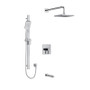 Riobel Profile Type T/P 1/2" Coaxial 3-Way System with Hand Shower Rail, Shower Head and Spout Chrome