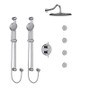 Riobel Retro Type T/P (Thermostatic/Pressure Balance) 3/4" Double Coaxial System with 2 Hand Shower Rails, 4 Body Jets and Shower Head Chrome