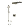 Riobel Riu Type T/P 1/2" Coaxial 3-Way System with Hand Shower Rail and Rain and Cascade Shower Head Brushed Nickel