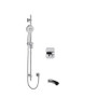 Riobel Salome Type T/P (Thermostatic/Pressure Balance) 1/2" Coaxial 3-Way System with Hand Shower Rail, Shower Head and Spout Chrome