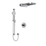 Riobel Sylla Type T/P 1/2" Coaxial 3-Way System with Hand Shower Rail and Rain and Cascade Shower Head Chrome