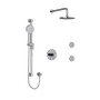 Riobel Sylla Type T/P 1/2" Coaxial 3-Way System, Hand Shower Rail, Elbow Supply, Shower Head and 2 Body Jets Chrome