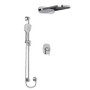 Riobel Venty Type T/P (Thermostatic/Pressure Balance) 1/2" Coaxial 3-Way System with Hand Shower Rail and Rain and Cascade Shower Head Chrome