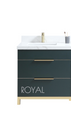 Royal Mercer 30 inch Hunter Green  Bathroom Vanity with Gold Trim