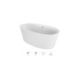 Jacuzzi Amalia 59" Free Standing Acrylic Soaking Tub with Center Drain, Pop-Up Drain Assembly and Overflow in White 