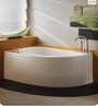 Neptune WI60D 60" White Corner Bathtub with Skirt, Right Side Drain & Integrated Tiling Flange