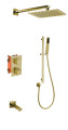 Royal Aurora 3 Function Brushed Gold Thermostatic Shower System