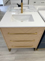 Royal COCO  30 inch Natural Wood Finish  Bathroom Vanity with Gold Hardware