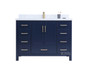 Royal Hollywood Collection 42 inch Navy Blue Center Sink Bathroom Vanity