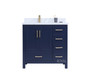 Royal Hollywood  30 inch Navy Bathroom Vanity Left Offset