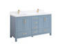 *New Royal Breeze Collection 60 inch Polar Blue Double Sink Bathroom Vanity 