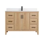 Royal Rodeo 48 inch natural maple bathroom vanity with quartz top