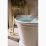 KOHLER Castia™ by Studio McGee Floor-mount bath filler trim with handshower 1.75gpm - Vibrant Brushed Moderne Brass