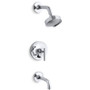 Kohler Purist Tub and Shower Trim Package with 2.5 GPM Single Function Shower Head with Katalyst, MasterClean and Rite-Temp Technologies - Polished Chrome
