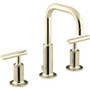 Kohler Purist 1.2 GPM Widespread Bathroom Faucet with Pop-Up Dr Assembly 1.2 gpm - Vibrant French Gold 