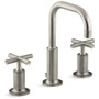 Kohler Purist 1.2 GPM Widespread Bathroom Faucet with Pop-Up Drain Assembly - Brushed Nickel 