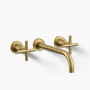 Kohler Purist 1.2 GPM Wall Mounted Widespread Bathroom Faucet - Vibrant Brushed Moderne Brass 