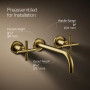 Kohler Purist 1.2 GPM Wall Mounted Widespread Bathroom Faucet - Vibrant Brushed Moderne Brass 