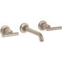 Kohler Purist 1.2 GPM Wall Mounted Widespread Bathroom Faucet Lever Handle - Brushed Bronze 
