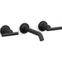 Kohler Purist 1.2 GPM Wall Mounted Widespread Bathroom Faucet Lever Handle - Matte Black 