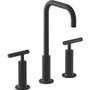 Kohler Purist 1.2 GPM Widespread Bathroom Faucet with Pop-Up Drain Assembly Lever Handle -  Matte Black