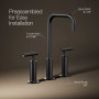 Kohler Purist 1.2 GPM Widespread Bathroom Faucet with Pop-Up Drain Assembly Lever Handle -  Matte Black