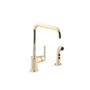 Kohler Purist 1.5 GPM Widespread Kitchen Faucet - Includes Side Spray - Vibrant French Gold
