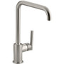 Kohler Purist 1.8 GPM Single Hole Kitchen Faucet - Vibrant Stainless