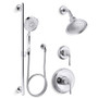 Kohler Devonshire Pressure Balanced Shower System with Shower Head, Hand Shower, Valve Trim, and Shower Arm 2.5gpm - Polished Chrome 