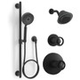 Kohler Moxie Pressure Balanced Shower System with Shower Head, Hand Shower, Slide Bar, Shower Arm, Hose, Valve Trim, and Rough-in 2.5gpm - Matte Black