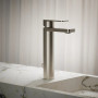 KOHLER Parallel® Tall single-handle bathroom sink faucet, 1.2 gpm - Vibrant Brushed Nickel