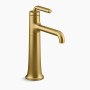 KOHLER Tone™ Tall single-handle bathroom sink faucet, 1.2 gpm - Vibrant Brushed Moderne Brass