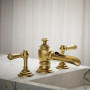 KOHLER Artifacts® with Flume design Bathroom sink faucet spout with Flume design, 1.2 gpm - Vibrant Brushed Moderne Brass