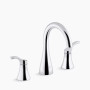 KOHLER Simplice® Widespread bathroom sink faucet, 1.0 gpm - Polished Chrome