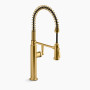 KOHLER Edalyn™ by Studio McGee Semi-professional kitchen sink faucet with two-function sprayhead 1.5 gpm - Vibrant Brushed Moderne Brass