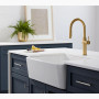 KOHLER Crue® Pull-down kitchen sink faucet with three-function sprayhead 1.5 gpm - Vibrant Brushed Moderne Brass