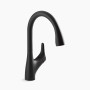 KOHLER Rival® Pull-down kitchen sink faucet with two-function sprayhead 1.5 gpm - Matte Black