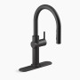 KOHLER Crue® Touchless pull-down kitchen sink faucet with three-function sprayhead 1.5 gpm - Matte Black