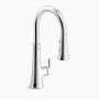 KOHLER Tone® Touchless pull-down kitchen sink faucet with three-function sprayhead 1.5 gpm - Polished Chrome