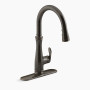 KOHLER Bellera® Touchless pull-down kitchen sink faucet with three-function sprayhead 1.5 gpm - Oil-Rubbed Bronze