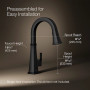 KOHLER Riff® Pull-down kitchen sink faucet with three-function sprayhead 1.5 gpm - Matte Black