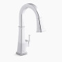 KOHLER Riff® Touchless pull-down kitchen sink faucet with three-function sprayhead 1.5GPM - Polished Chrome