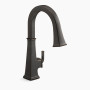 KOHLER Riff® Touchless pull-down kitchen sink faucet with three-function sprayhead 1.5GPM - Oil-Rubbed Bronze