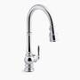 KOHLER Artifacts® Touchless pull-down kitchen sink faucet with KOHLER® Konnect™ and three-function sprayhead 1.5 gpm - Polished Chrome